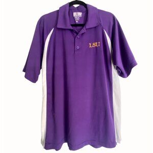 size‎ XL mens LSU purple white polo shirt BAW Cooltek